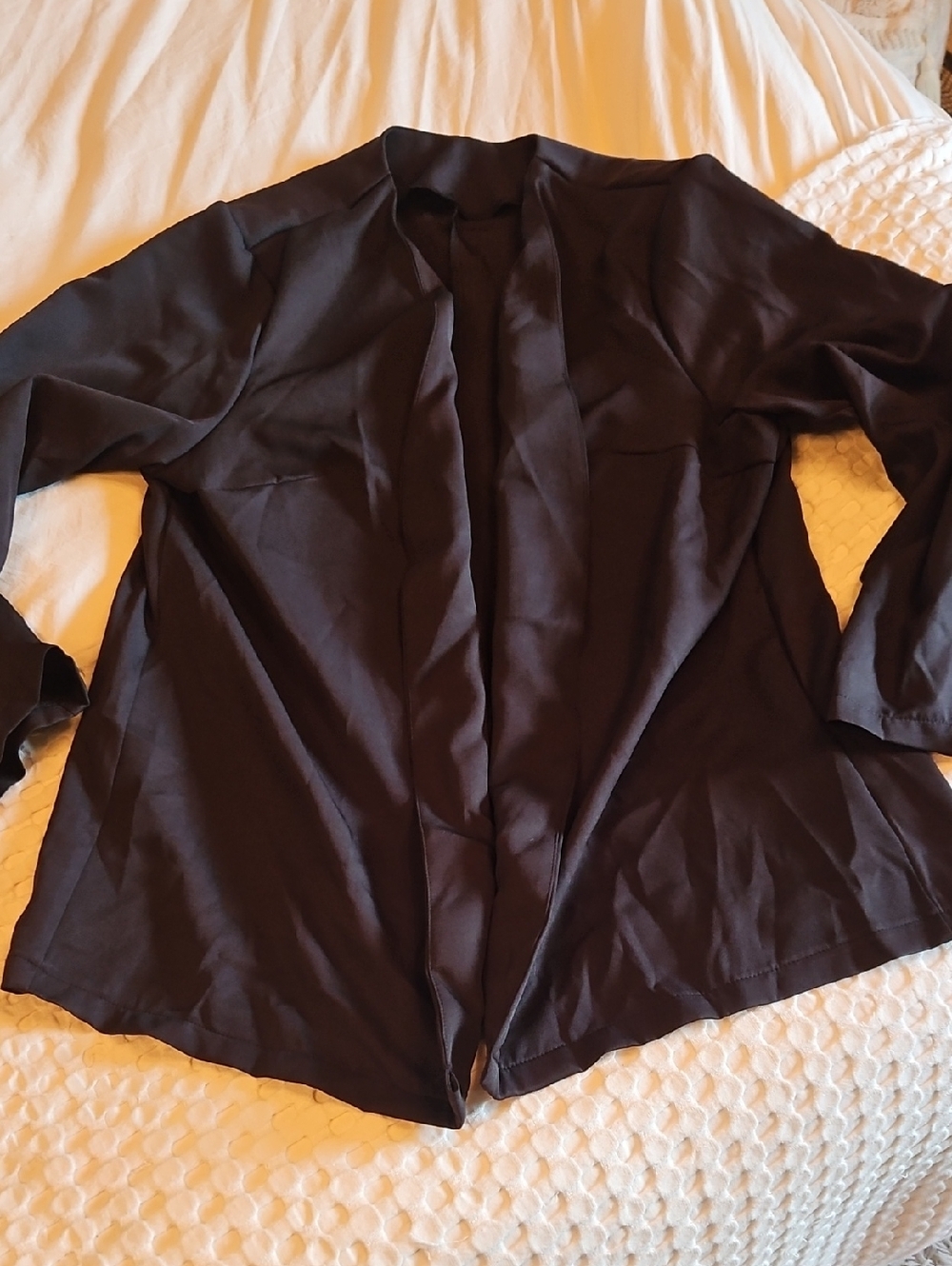 Black Open Front Lightweight Cardigan 2x